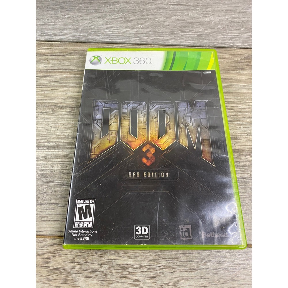 Doom 3 BFG Edition Microsoft Xbox 360 Remastered Includes Doom 1 & 2 Bethesda